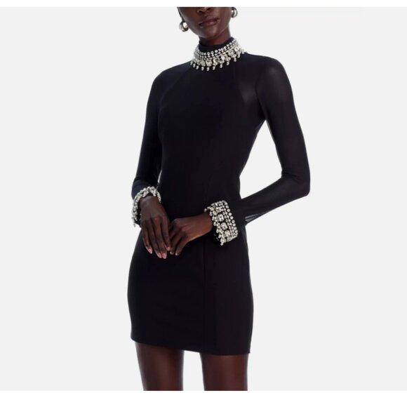 Cinq a Sept Loretta Rhinestone Trim Mini Dress - Picture 1 of 11